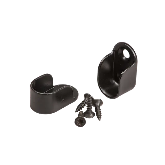 Garderoberørholder Oval 30x15mm Matt Sort 2stk