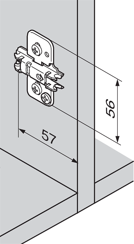 Monteringsplate Blum H3 37mm Dübel M/Exenter Høydejustering Svart Onyx