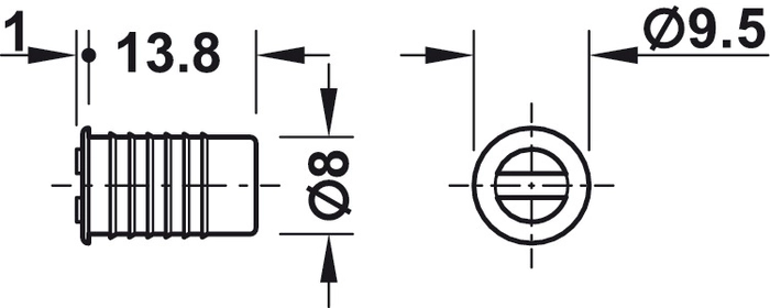 Magnetlås Ø8mm 2kg Innfresning Sort