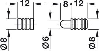 Styrebolt Ø8x20,5mm Elgalvanisert