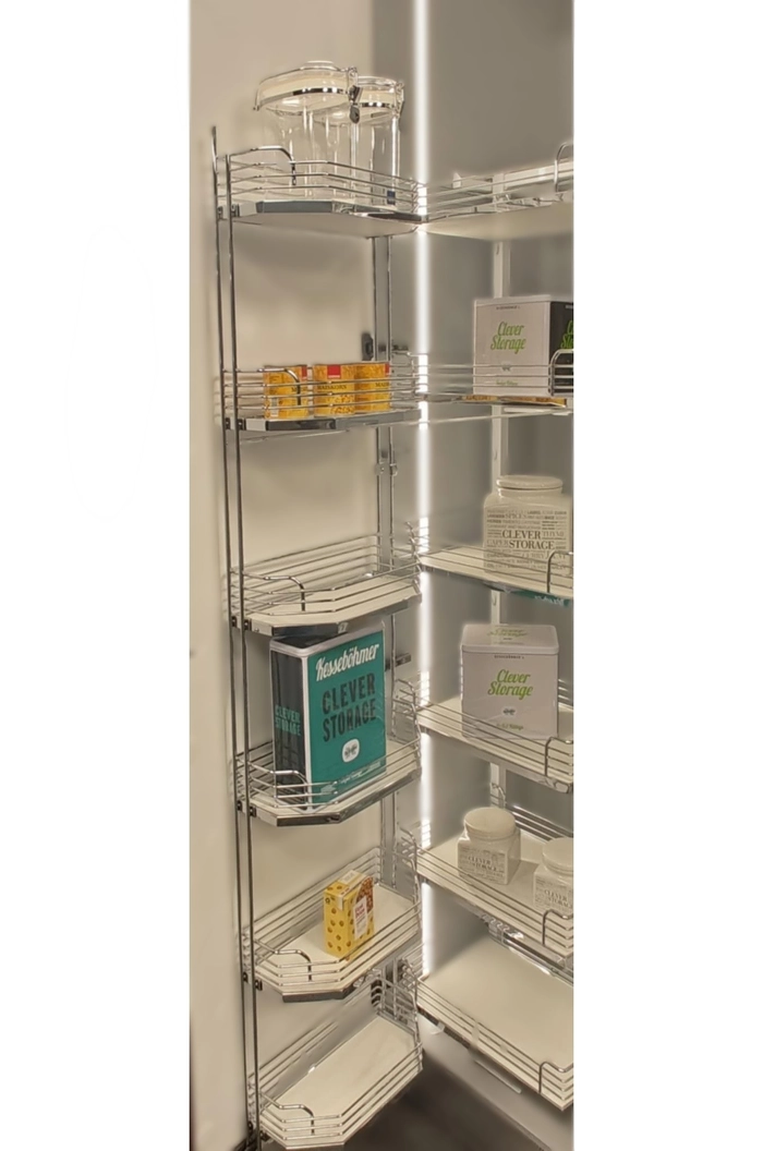 Høyskapsuttrekk Kesseböhmer Tandem Hvit/Krom