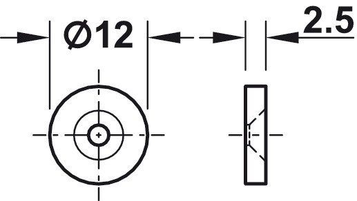 Magnetlås Ø8mm 2kg Innfresning Sort