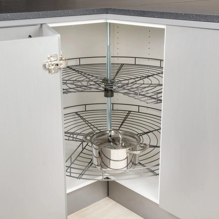 Hjørnekarusell Pelly 3/4-Sett Topp- & Bunnmontert Stolpe Singel Antrasitt