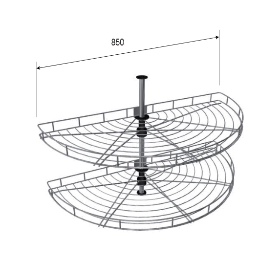 Hjørnekarusell Pelly 1/2 Sett Ø850mm Antrasitt