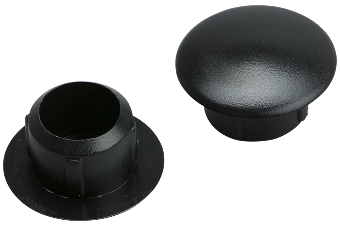 Dekkappe Plast Ø15mm Tapp-6,5mm Sort