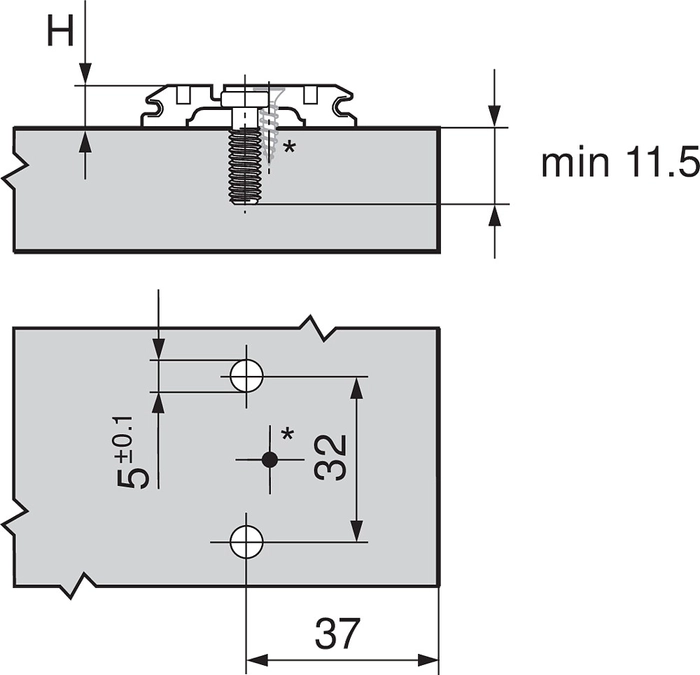 Monteringsplate Blum Modul For Kjøleskaphengsel