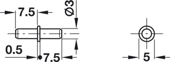 Hyllebærer Ø3/3mm Metall 100stk